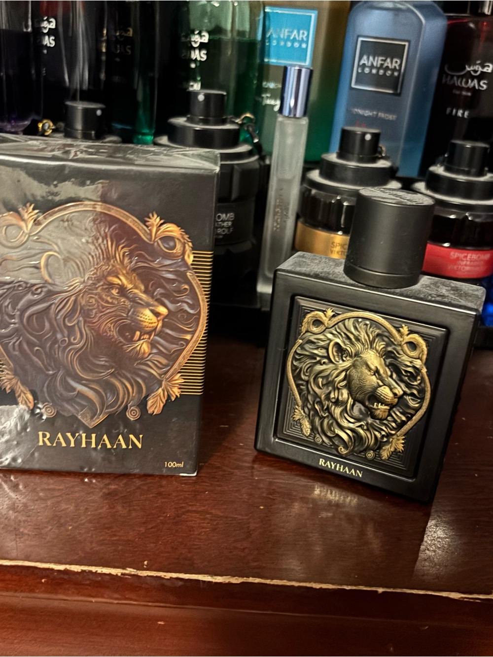 Rayhaan Men's Eau de Parfum - Black & Gold Lion Bottle